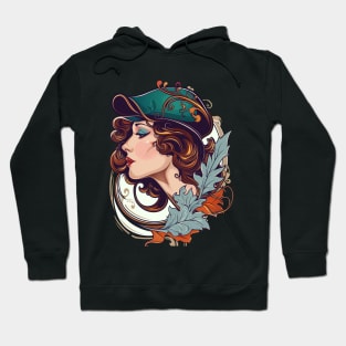 A portrait of a woman in the Art Nouveau style Hoodie